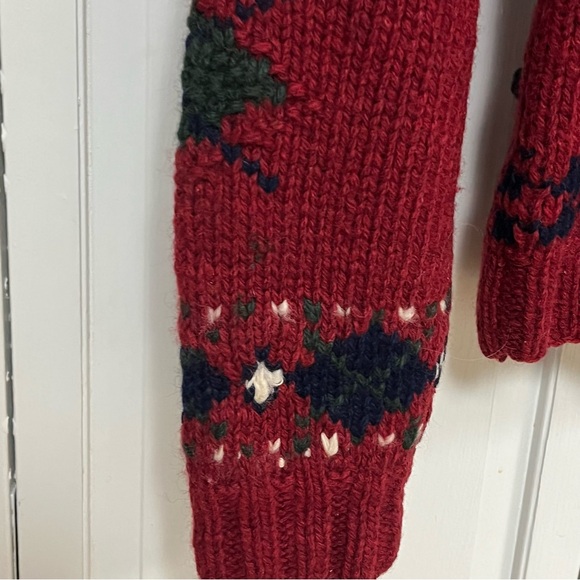 Woolrich 100% Wool Vintage Sweater Dog- Puppy Boot Size Medium- 2 sided design - Picture 8 of 17